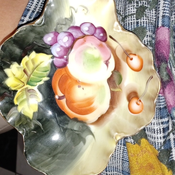Antique Vintage LEFTON CHINA Hand Painted Dish, Nut Candy Trinket Dish - Picture 2 of 5